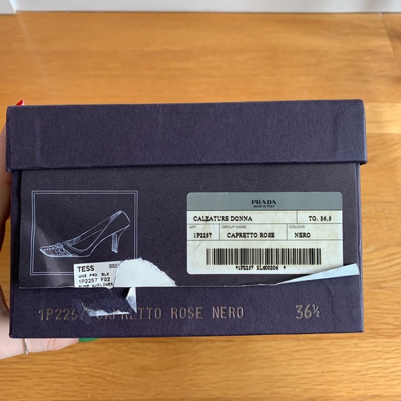 Prada Square Toe Heel with Flower Detail - Picture 3 of 8